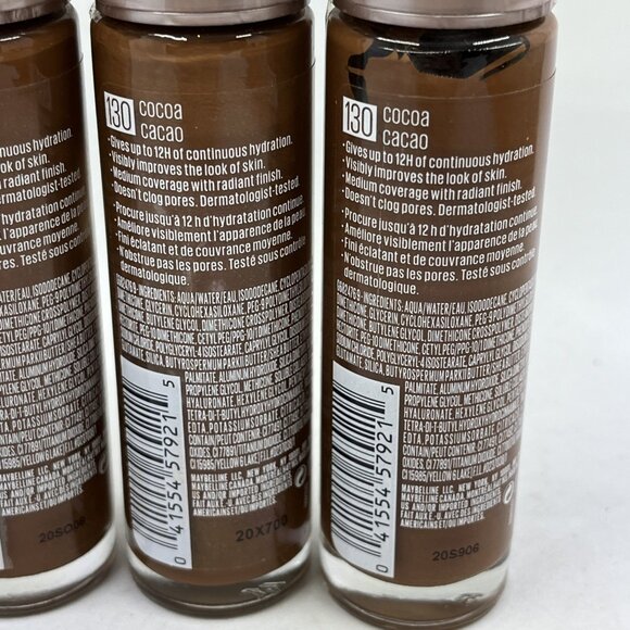 Maybelline Dream Radiant Liquid Foundation 130 Cocoa Lot Of 4 New - Picture 5 of 6